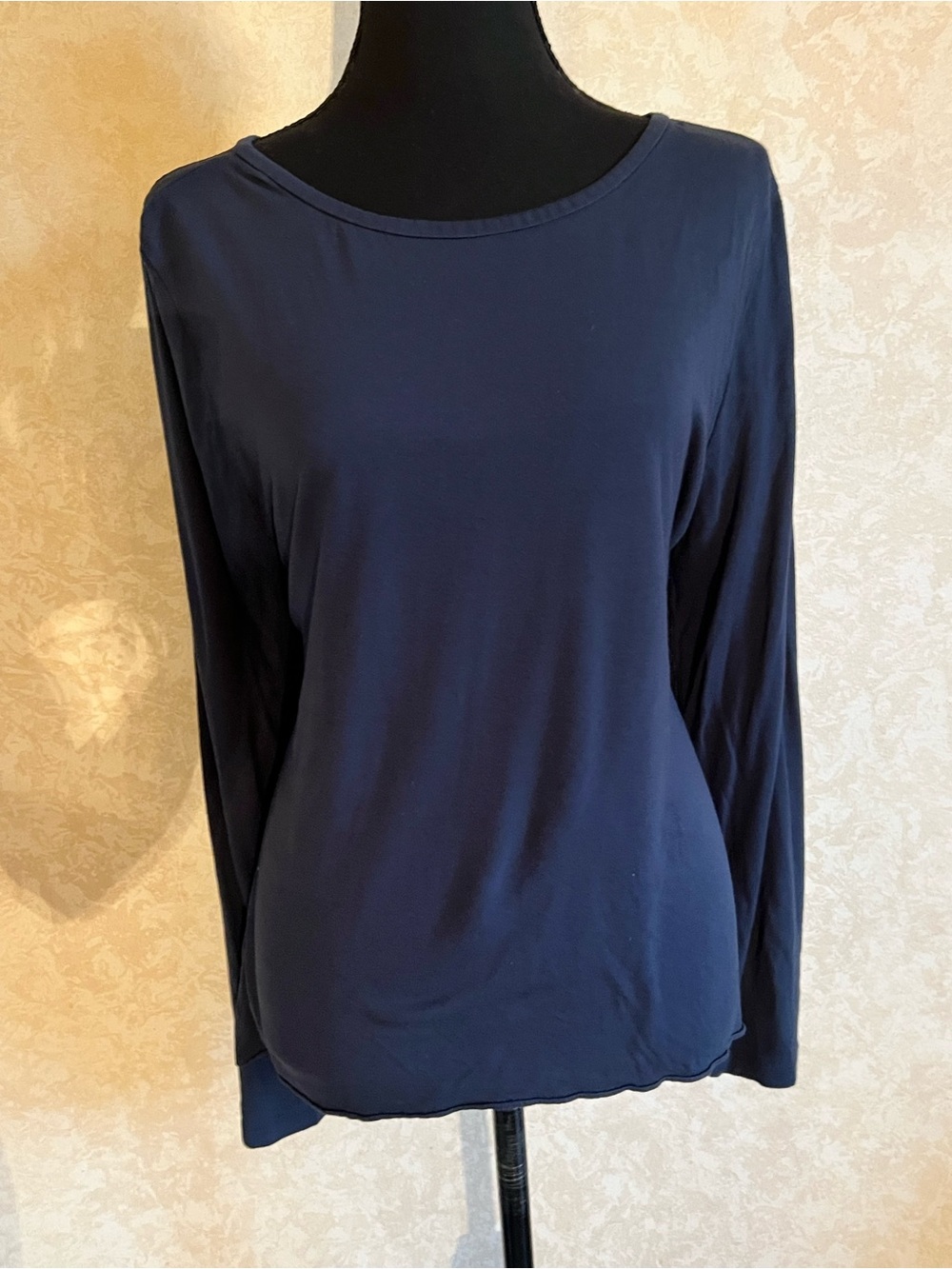 LOFT Navy Long-Sleeve Crewneck Tee